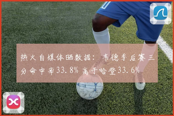 热火自媒体晒数据：韦德季后赛三分命中率33.8% 高于哈登33.6%